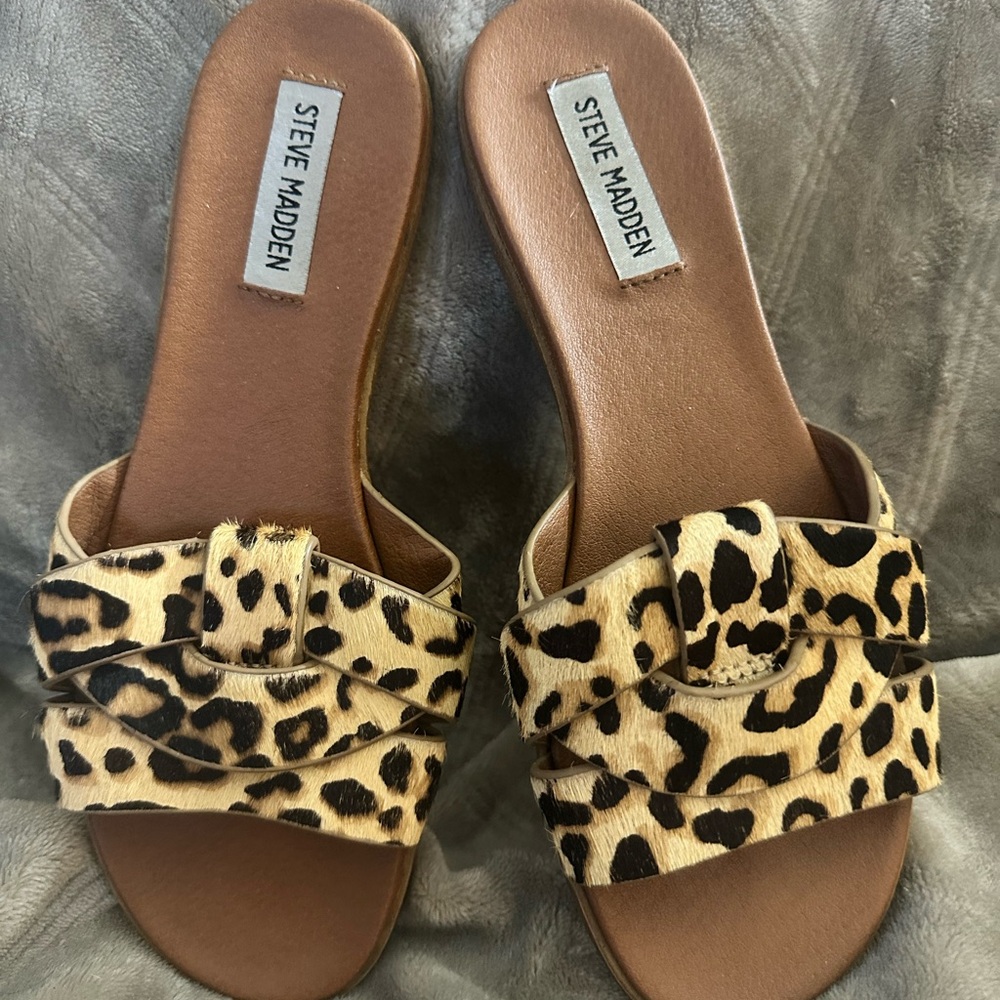 Steve Madden Women's Leopard Slide Sandals